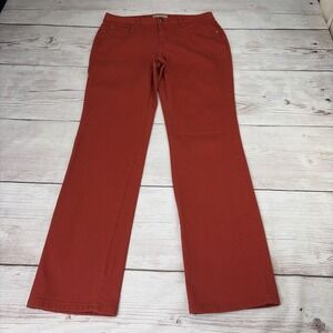 Earl Dark Women's 8 Copper Burnt Orange Straight Leg Denim Pants Jeans Excellent